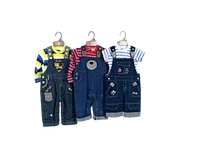 2Pcs Denim Dungaree Top Set